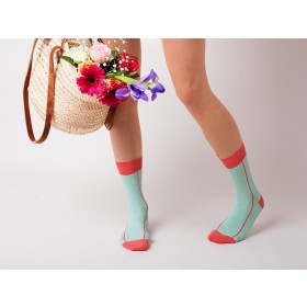 CORAL STRIPE ANKLE SOCKS