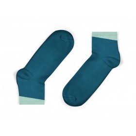 LEGION BLUE ANKLE SOCKS WITH MINT ANGLED CUFF 