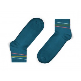 LEGION BLUE MULTI-COLOURED DIAGONAL STRIPES ANKLE SOCKS