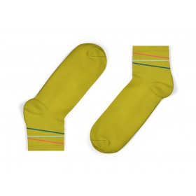 MUSTARD MULTI-COLOURED DIAGONAL STRIPES ANKLE SOCKS